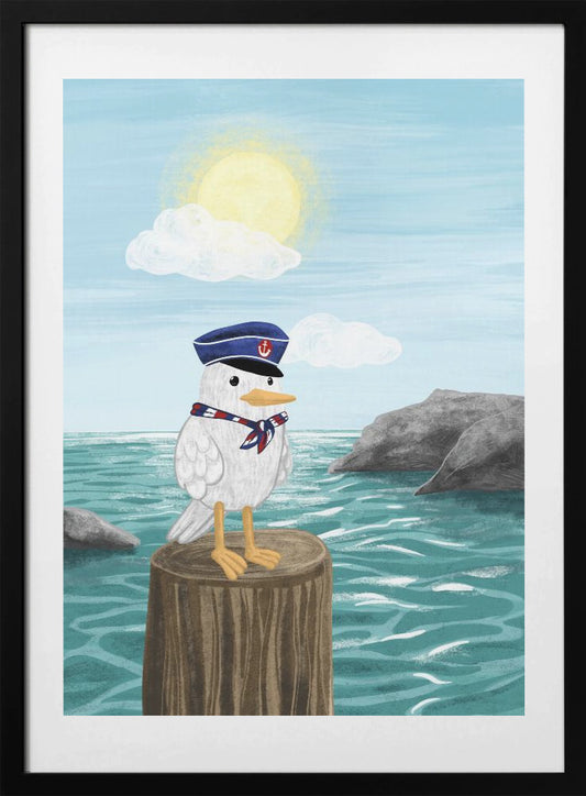 Captain Seagull - Art Print by EMELIEmaria