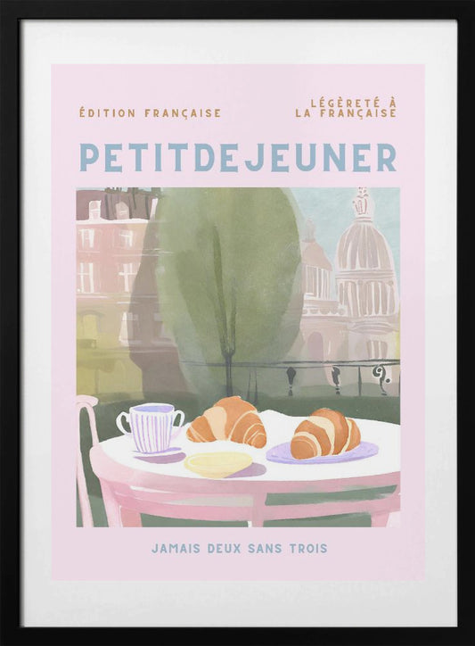 Petit Dejeuner, Croissants, Paris, Pastell - Art Print by Ohkimiko