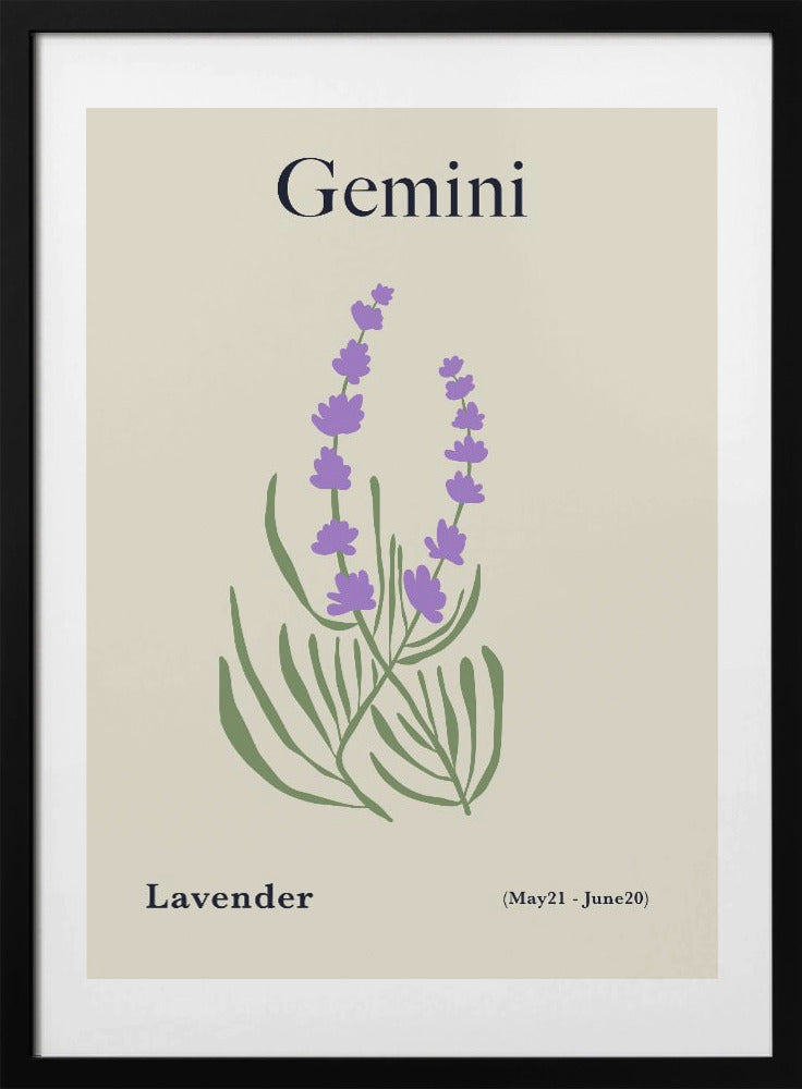 Gemini Lavender - Art Print by Miho Art Studio