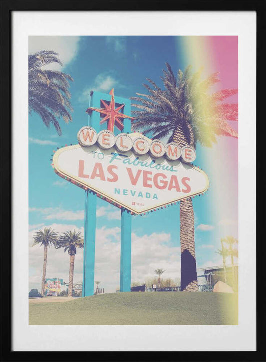 Vegas Sign Vintage - Art Print by Pictufy Studio III Travel Poster