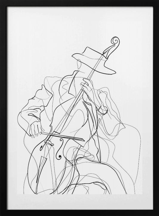 Line Art Musican 1 - Art Print by Justyna Jaszke