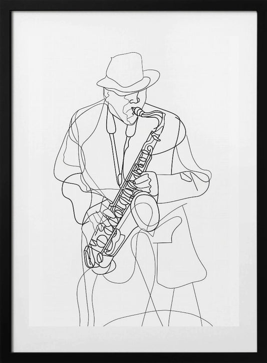 Line Art Musican 2 - Art Print by Justyna Jaszke