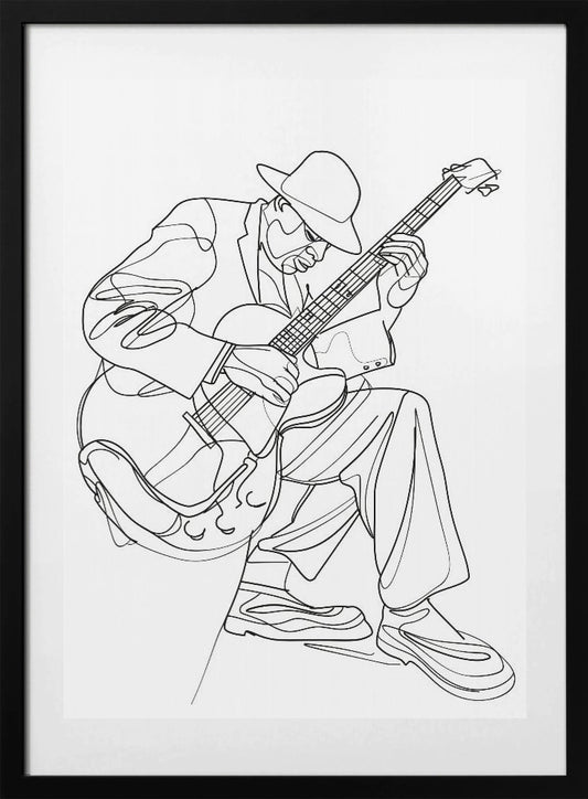 Line Art Musican 3 - Art Print by Justyna Jaszke