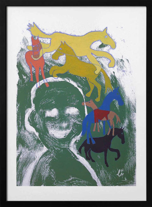 Alla hästar hemma - Art Print by Li Gessbo