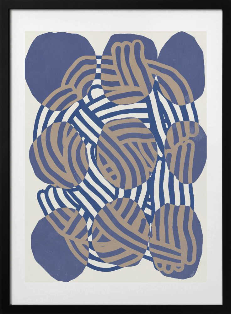 Line art abstract circles - Art Print by Little Dean