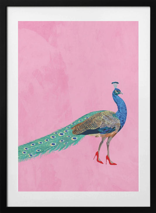 Peacock wearing heels - Art Print by Sarah Manovski
