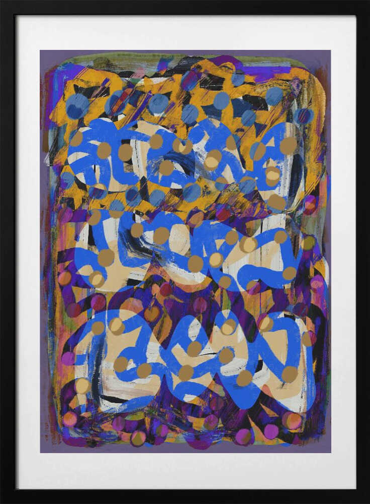 Line art abstract purple substract - Art Print by Little Dean