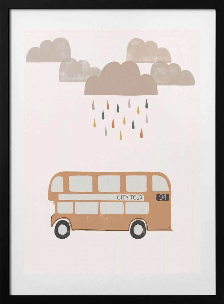 Orange Bus - Art Print by Menina Lisboa