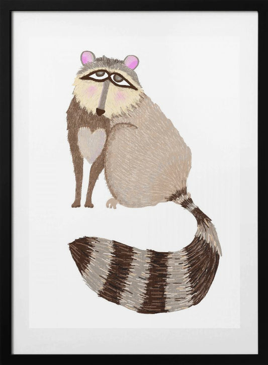 Sad Raccoon - Art Print by Lynnda Rakos