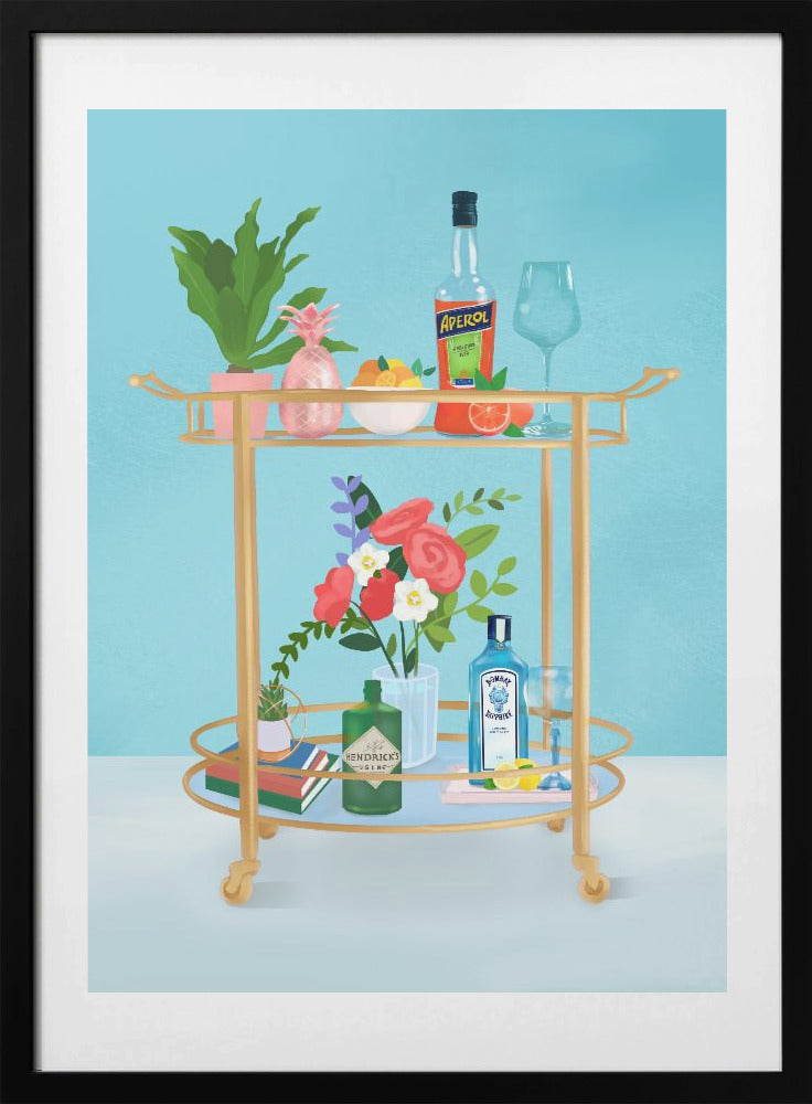Bar Cart - Art Print by Petra Lizde
