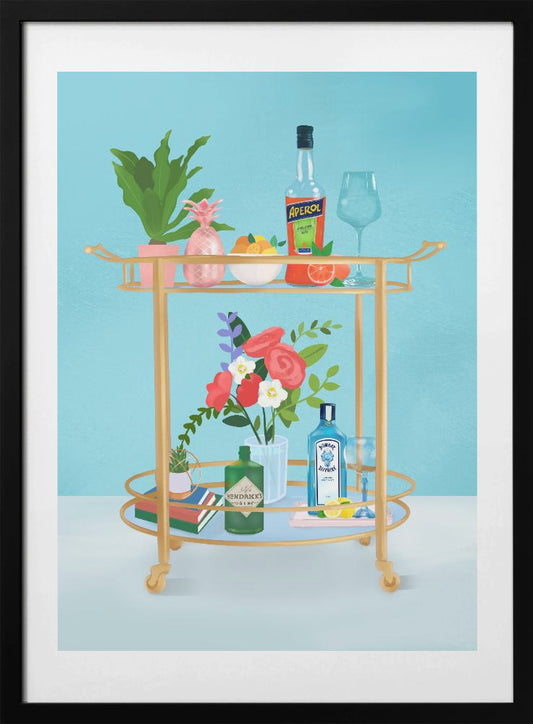 Bar Cart - Art Print by Petra Lizde