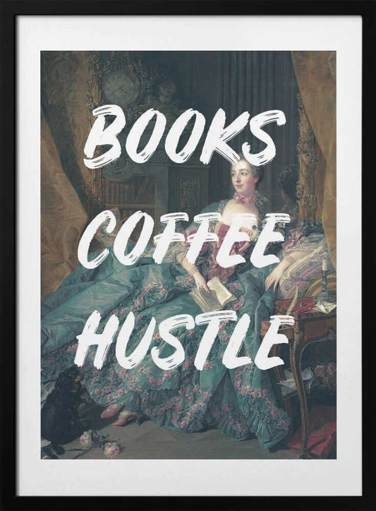Bookscoffeewhite Ratioiso - Art Print by Talitha McQueen