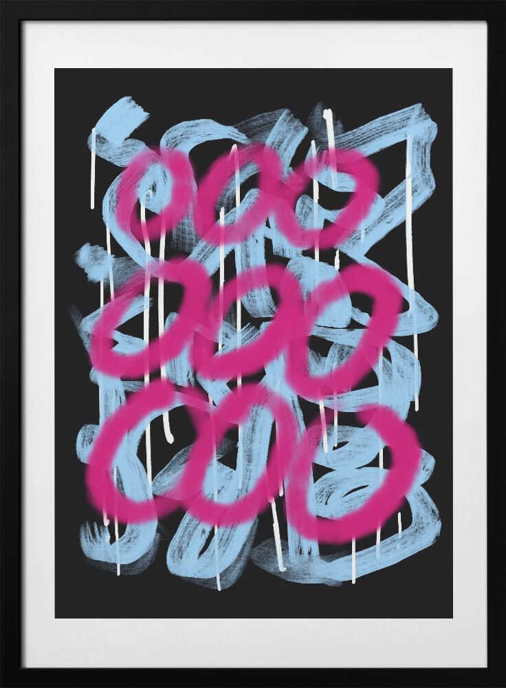 Loop pink abstract - Art Print by Little Dean