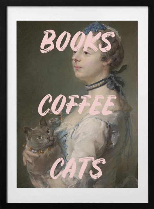 Bookscoffeecats Ratioiso - Art Print by Talitha McQueen