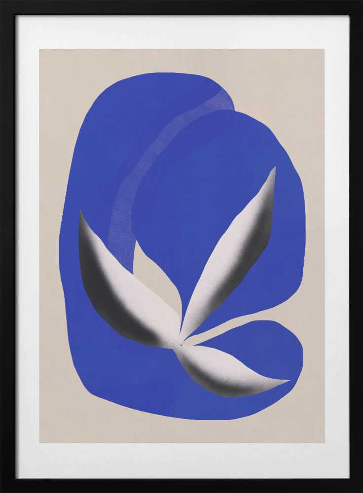 Liquid cobalt blue abstraction 02 - Art Print by Little Dean