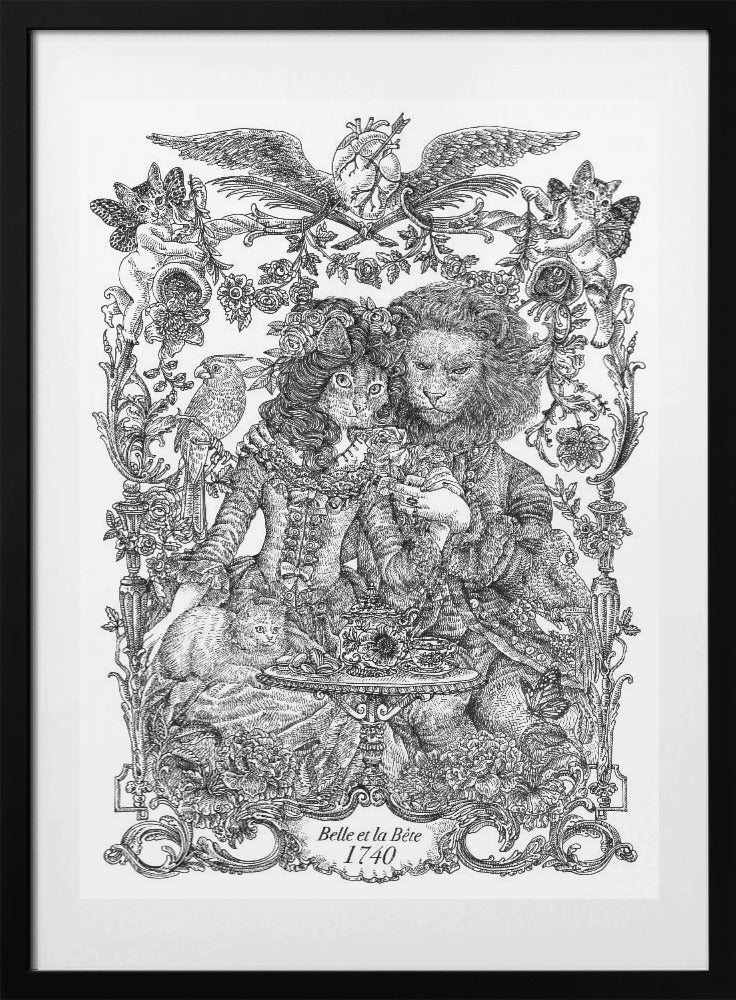 Cat Beauty and Beast - Art Print by Nicole Bustamante