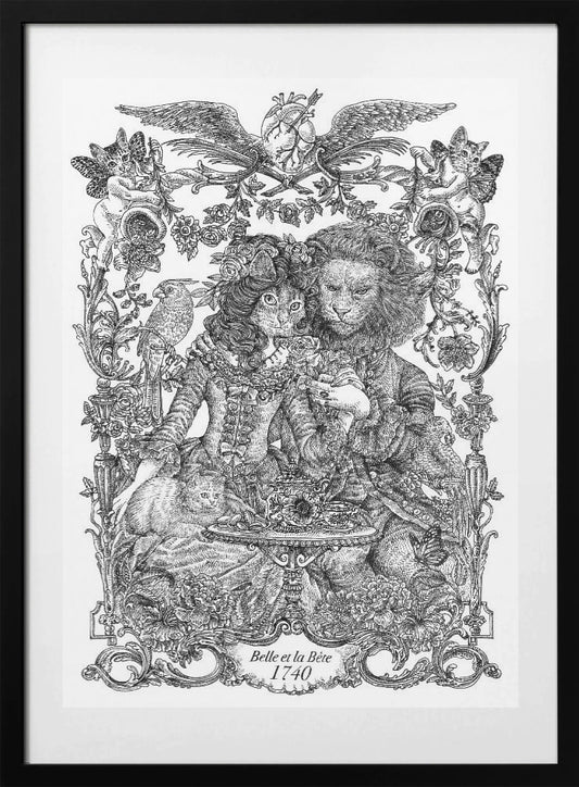 Cat Beauty and Beast - Art Print by Nicole Bustamante