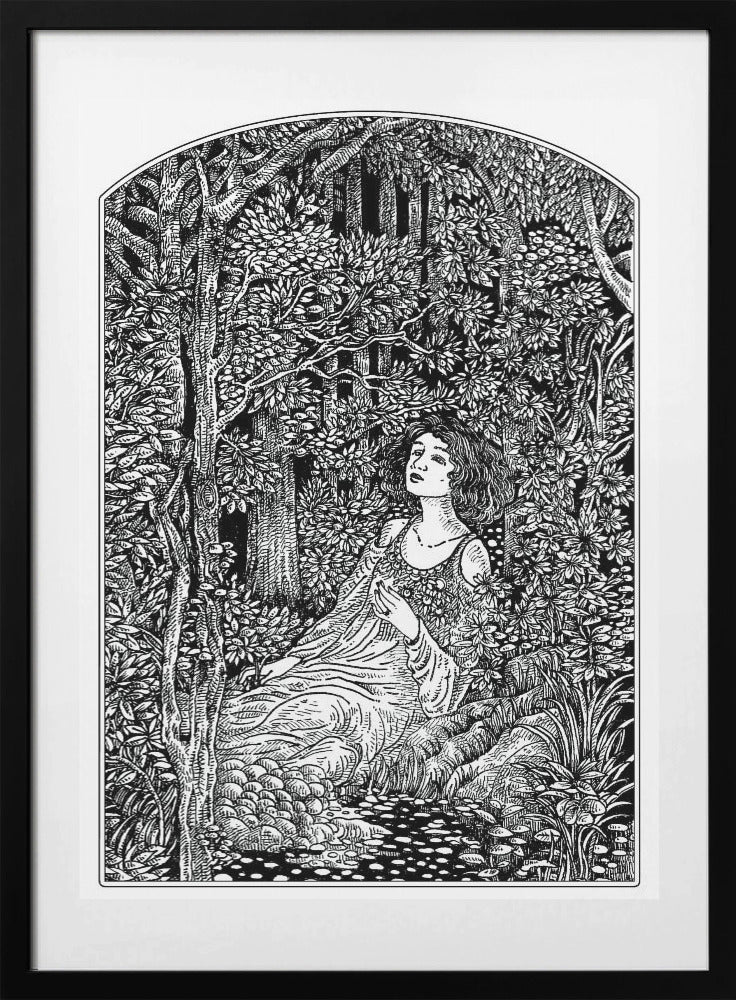 Woman in Forest - Art Print by Nicole Bustamante