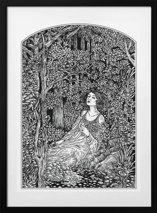 Woman in Forest - Art Print by Nicole Bustamante