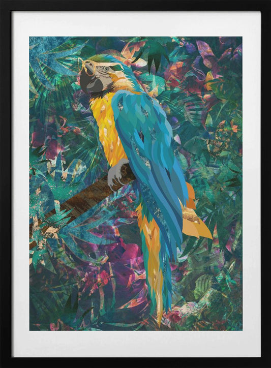 Tropical Floral Jungle - Macaw - Art Print by Sarah Manovski