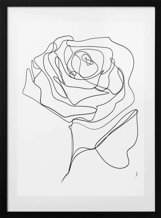 ROSE ONE-LINE DRAWING - Art Print by Ankie Kooi