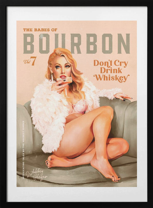 Babes of Bourbon Vol 7 Sexy Vintage Whiskey Pinup Girl - Art Print by The Whiskey Ginger