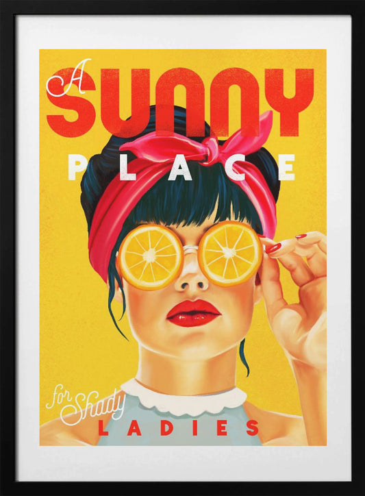 A Sunny Place For Shady Ladies Orange Pinup Art - Art Print by The Whiskey Ginger