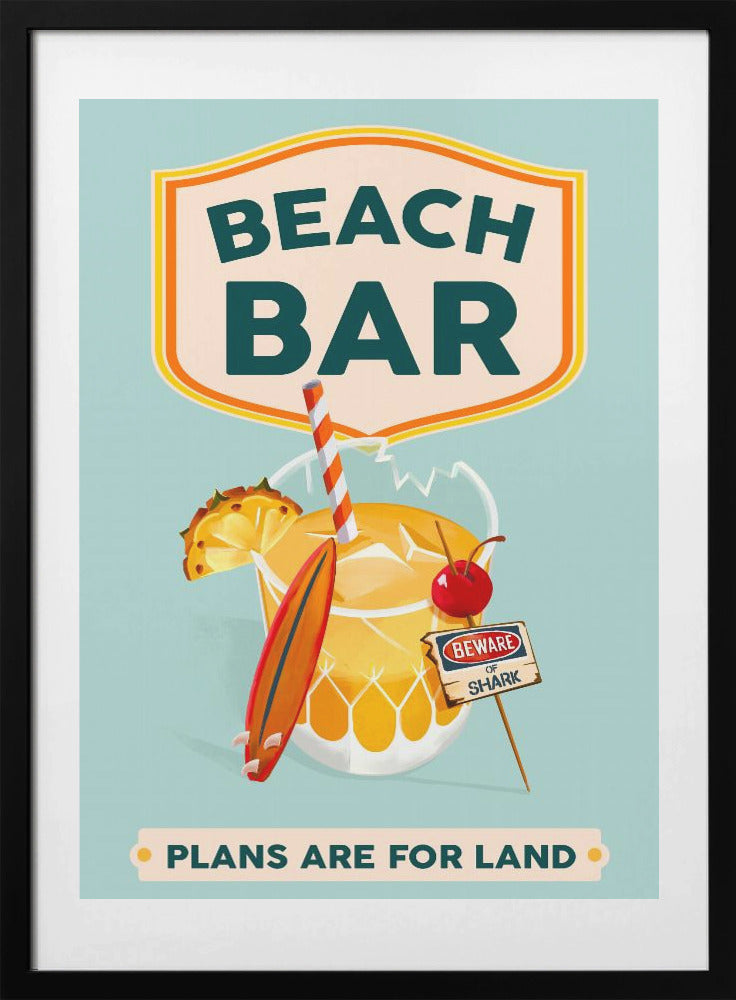 Beach Bar Summer Tropical Cocktail Bar Art - Art Print by The Whiskey Ginger