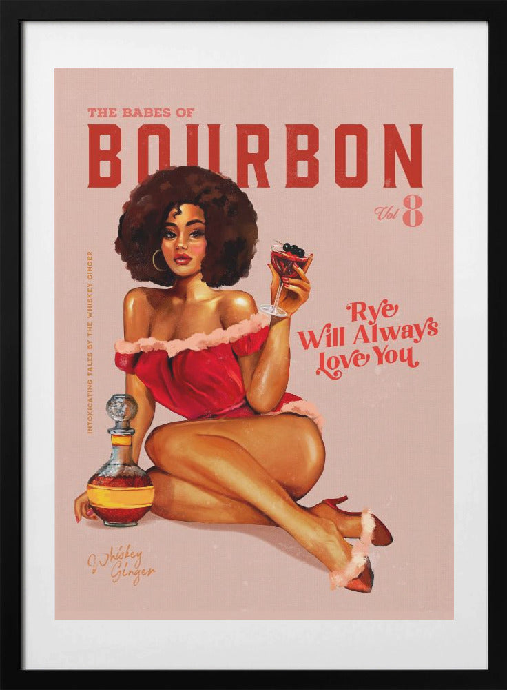 Babes of Bourbon Vol 8 Vintage Pinup Girl With Afro - Art Print by The Whiskey Ginger