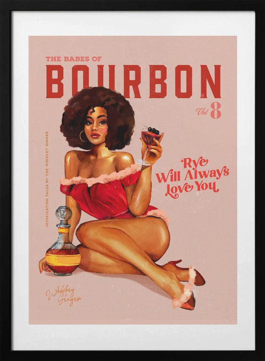 Babes of Bourbon Vol 8 Vintage Pinup Girl With Afro - Art Print by The Whiskey Ginger
