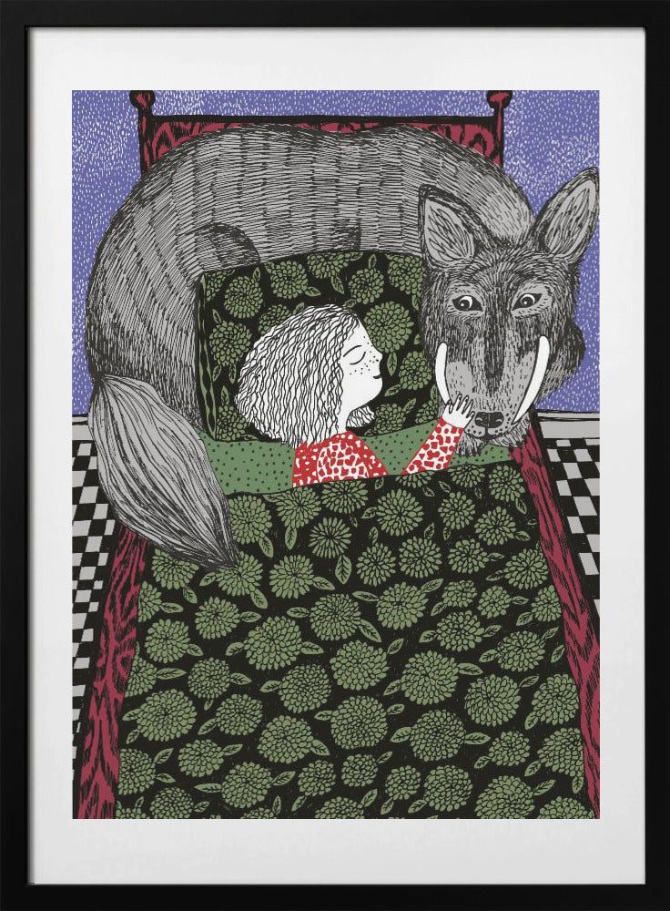 Girl and Wolf - Art Print by Kasia Walentynowicz
