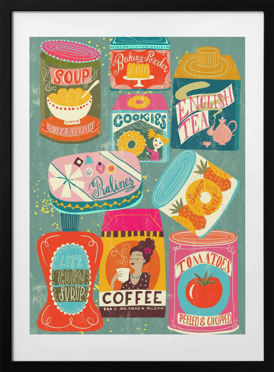 Colorful Pantry Turquoise - Art Print by uta krogmann