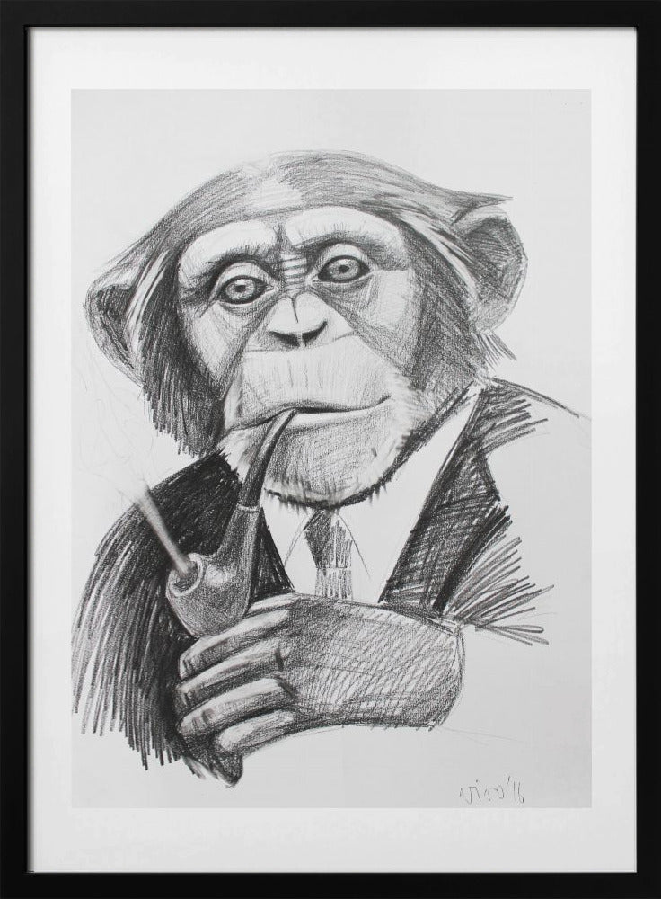 Sophisticated Chimp - Art Print by Violeta Vollmer