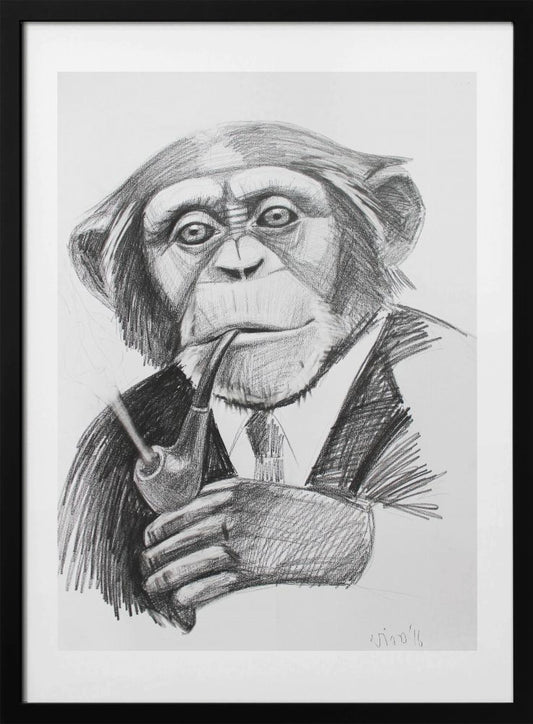 Sophisticated Chimp - Art Print by Violeta Vollmer