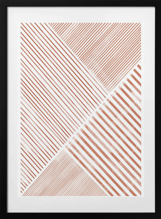Crimson Stripes Dance - Art Print by THE MIUUS STUDIO
