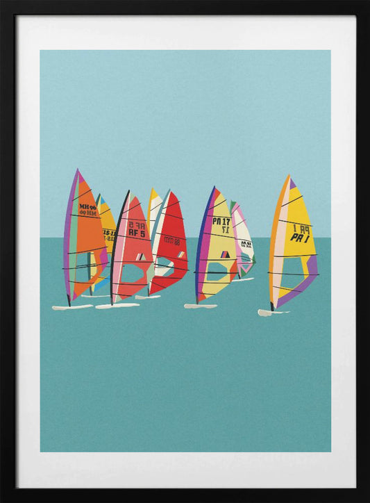Baltic Sea Windsurfing - Art Print by Rosi Feist