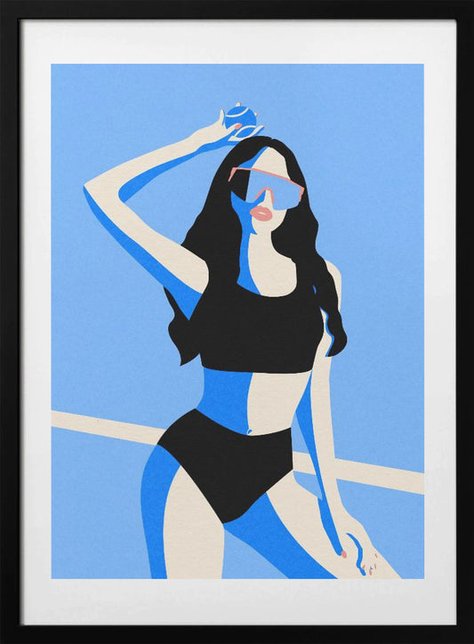 Blue Sport Girl - Art Print by Rosi Feist