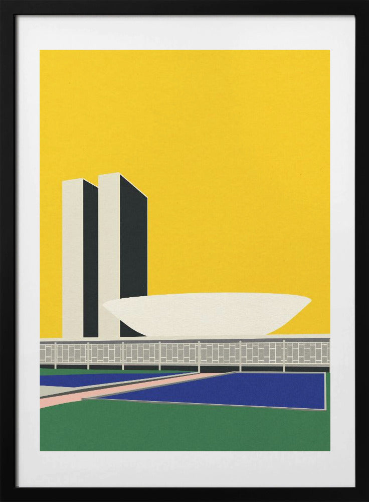 Congresso Nacional Brasilia - Art Print by Rosi Feist