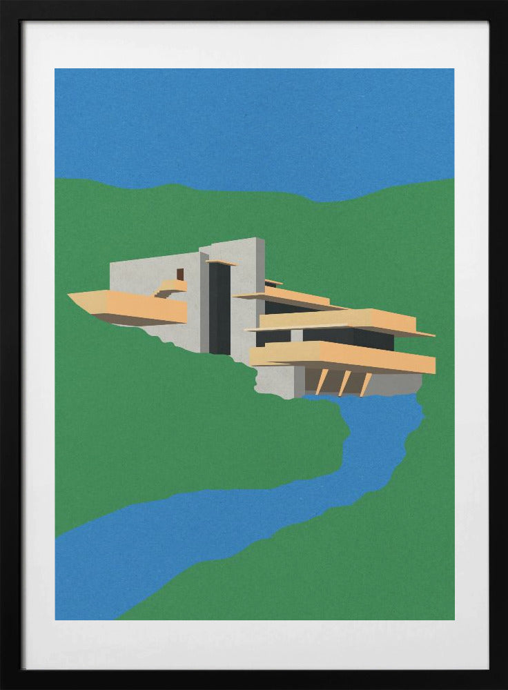 Frank Loyd Wright Falling Water - Art Print by Rosi Feist