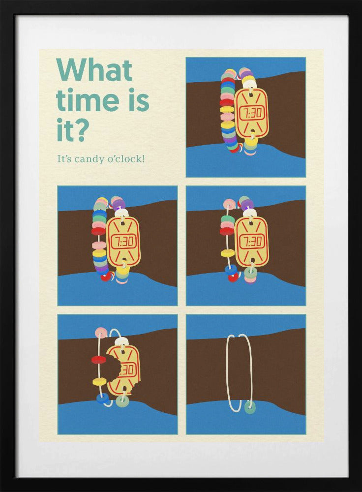 Poster Candy Clock - Art Print by Rosi Feist
