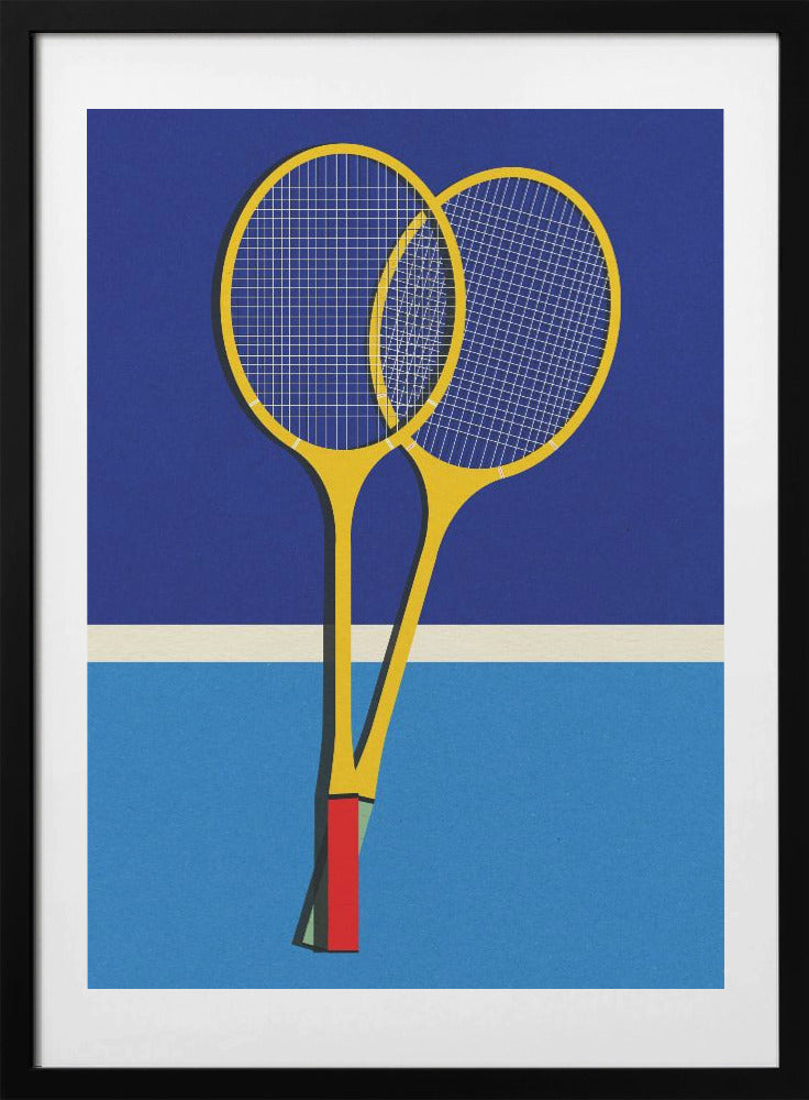 Wooden Badminton Rackets - Art Print by Rosi Feist
