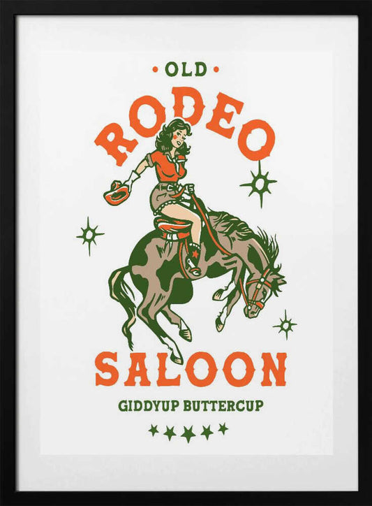 Old Rodeo Saloon Cowgirl: Giddyup Buttercup - Art Print by The Whiskey Ginger