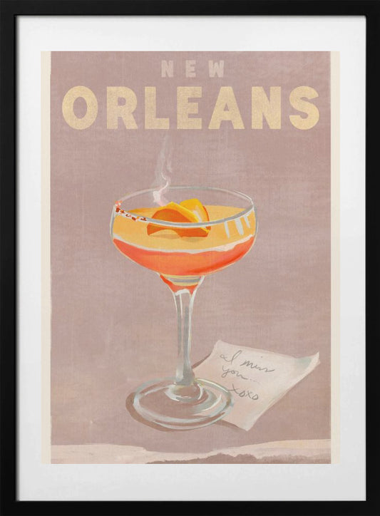 New Orleans Cocktail Travel Poster - Art Print by The Whiskey Ginger