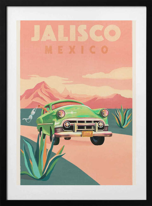 Jalisco Mexico Vintage Travel Poster - Art Print by The Whiskey Ginger Travel Poster