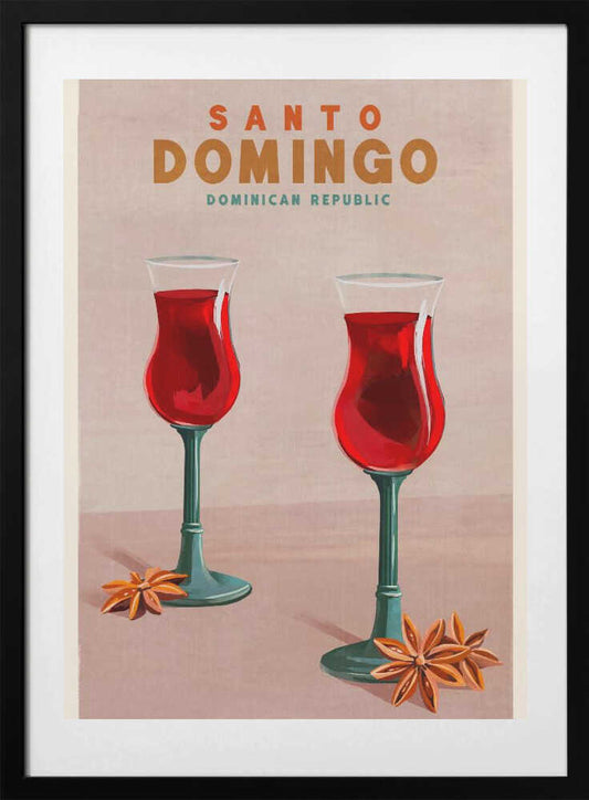Santo Domingo Dominican Republic Cocktail Art - Art Print by The Whiskey Ginger Travel Poster