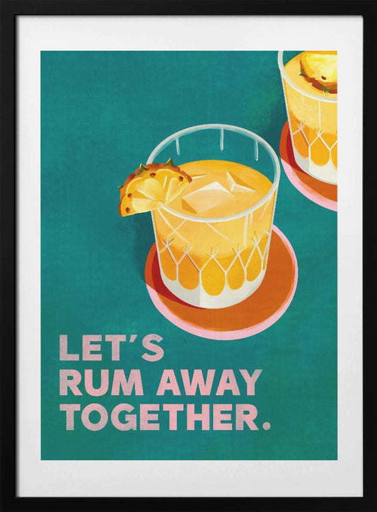 Rum Away Beach Bar Cocktail Art - Art Print by The Whiskey Ginger