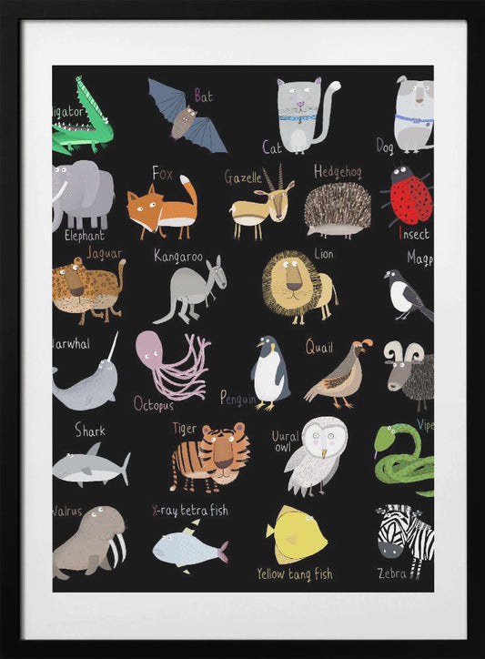 Alphabet Black White - Art Print by Carla Daly