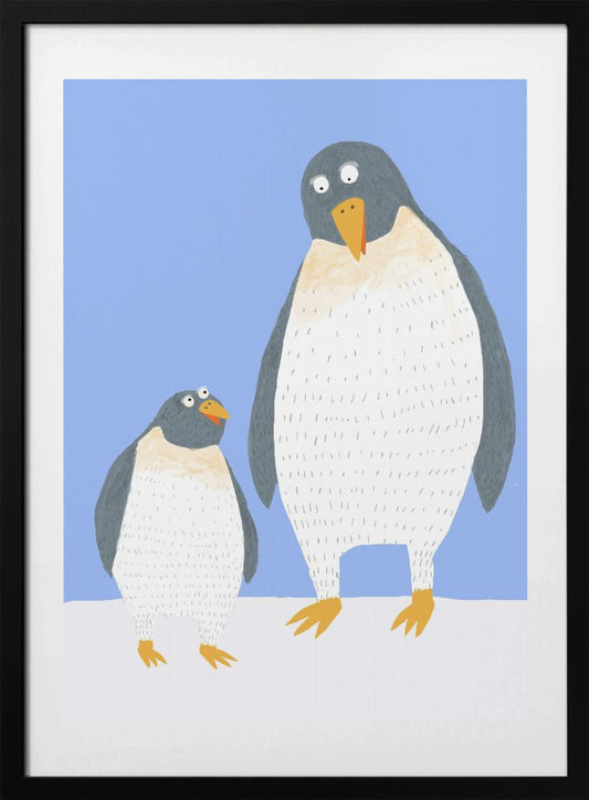 You Are Loved! Mommy and Baby Penguin by Illustrator Carla Daly - Art Print by Carla Daly