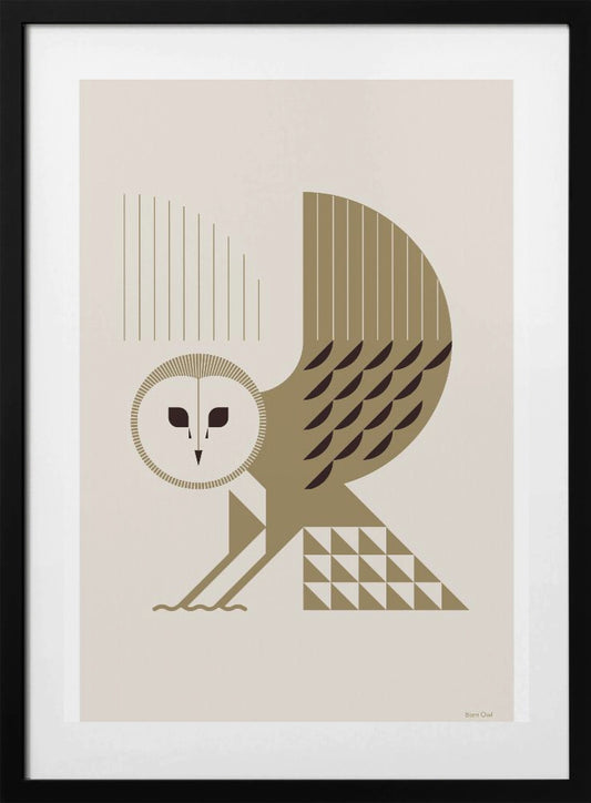 Golden Animals - Barn Owl (White) - Art Print by Studio Soleil