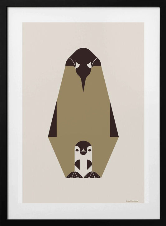 Golden Animals - Royal Penguin (white) - Art Print by Studio Soleil